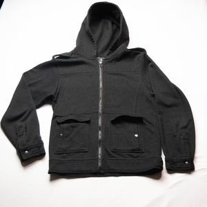 Silver Point Men's Large Black Hooded Zippered Front with Pockets Jacket